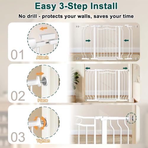 Fairy Baby 71.7"-81.1" Extra Wide Baby Gate with Door Large Pet Gate Indoor - Image 4