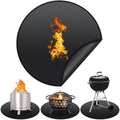 Protebox 36'' Fire Pit Mat for Solo Stove Bonfire, Round Fireproof Under Grill Mat, Oil-Proof Waterproof BBQ Pad for Deck Patio Grass Outdoor Grill Accessories, Portable and Reusable, Glossy Black by Protebox
