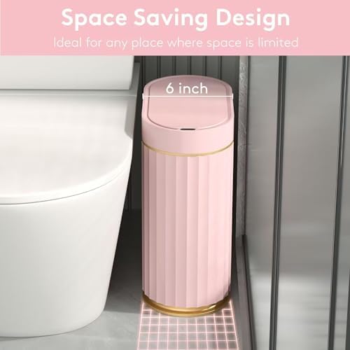ELPHECO Sensor Trash Can with Lid, 2 Gallon, Bathroom Trash Bin, Pink Gold - Image 6