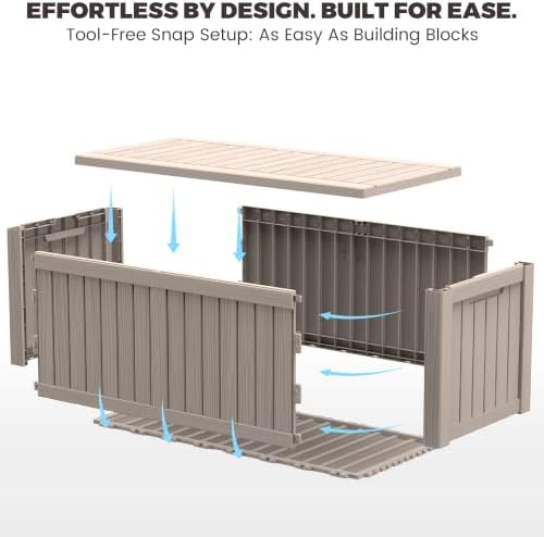 Outdoor Storage Box,150 Gallon Waterproof Deck Box [Upgraded 3.0] - Image 6