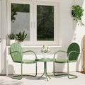 Outdoor 3-Piece Metal Bistro Set, Patio Conversation Set of 2,Green by RICNOD