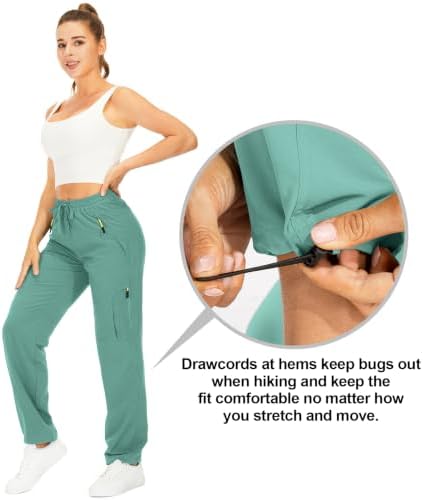 Toomett Women‘s Hiking Cargo Pants UPF 50 Quick Dry with Zipper Pockets - Image 6