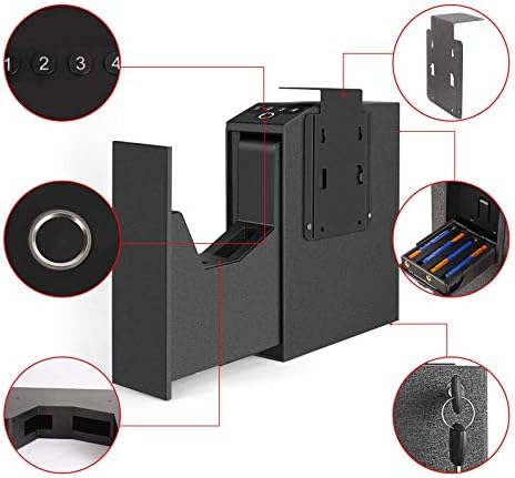 Biometric Slider Handgun Gun Safe for Nightstand, Desk, Bed Side, Truck - Image 5