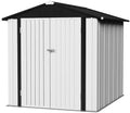 Flamaker 6x8 FT Storage Shed Waterproof Metal Garden Shed with Lockable Door Utility Tool Shed Outdoor Storage for Backyard, Patio and Lawn, White by Flamaker