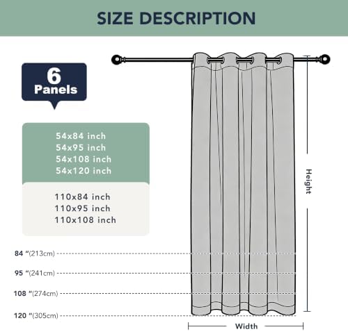 Patio Curtains Outdoor Waterproof, 6-Panels, Privacy Drapes - Image 7