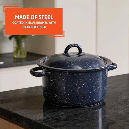 IMUSA 6 Qt Enamel Stock Pot for Canning, Blue - Image 3