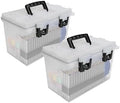 Sheffield 12763 XL Transparent Storage Bins With Lids, 2-Pack Stackable Storage Bins, Made in USA, Lockable and Water-Resistant Containers with Lids, Plastic Containers for Home, Classroom, and Dorm by Sheffield