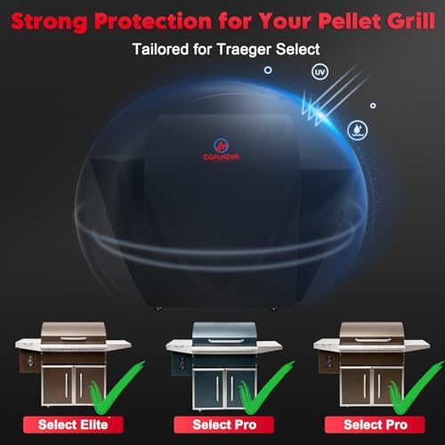 Comnova Grill Cover for Traeger Select - Premium Wood Pellet Smoker Cover for Traeger Waterproof & Heavy Duty, 600D Pellet BBQ Cover Accessory for Treager Select Elite and Selects Pro Grills (BAC375) - Image 4