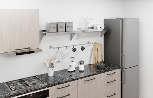 AmGood 12" x 30" Stainless Steel Wall Shelf | Appliance & Equipment Metal Shelving | Kitchen, Restaurant, Garage, Laundry, Utility Room | Heavy Duty | Turned-Down Edge | NSF Certified - Image 2