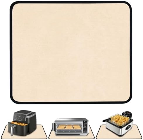 TOHONFOO Heat Resistant Mats for Countertop & Air Fryer, 14x12 in, Khaki by TOHONFOO