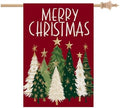 CROWNED BEAUTY Merry Christmas Trees House Flag for Outside 28x40 by CrownedBeauty