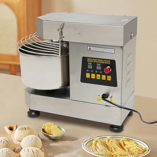 10.5Qt Commercial Food Mixer, 750W Dual Rotating Electric Dough Kneading Machine Kitchen Bakery Equipment with Stainless Steel Bowl & Security Shield for Pizzeria, Restaurant - Image 3