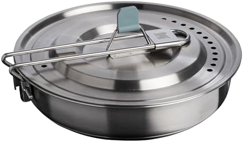 Stanley Wildfare Core 12-Piece Stainless Steel Fry Pan Cook Set | 1 qt Fry Pan with Fold & Lock Handle | Plates, Utensils, Spatula | Camping Essentials for Your Camp Kitchen | BPA-Free - Image 3