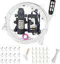 Outdoor Misting Cooling System Kit with Silent Pump and Gold Brass Sprayers, Patio Misters Mister System Drip Irrigation System for Outside Patio, Garden Cooling System DI(Size:21m Tube + 31 nozzles) by Melairy