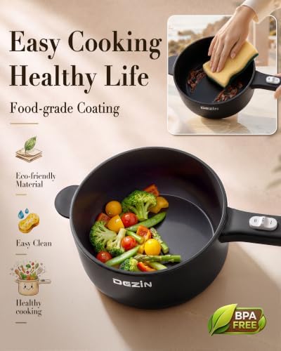 Dezin 2L Hot Pot Electric, Non-Stick Electric Pan, 700W Adjustable Power - Image 5