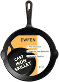 EWFEN Cast Iron Skillet 8 Inch, Pre-Seasoned Frying Pan, Heavy-Duty Professional Restaurant Chef Quality Cookware with Drip Spout, Indoor & Outdoor Use, Compatible with Oven, Stove, Grill & Campfire by EWFEN