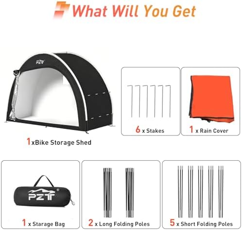 Upgraded Bike Tent with Rain Cover, Outdoor Storage Shed for 4-5 Bikes - Image 7