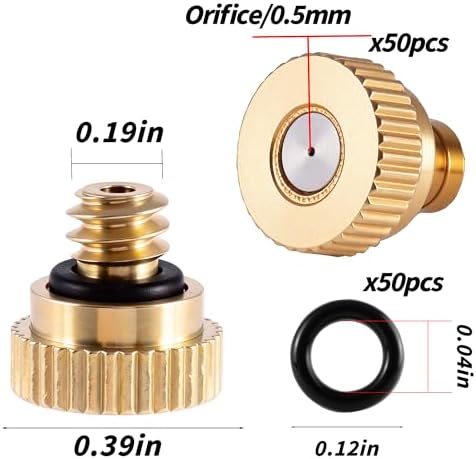 50 Pack Brass Misting Nozzles 10/24 UNC 0.02" Orifice Heavy Duty - Image 2