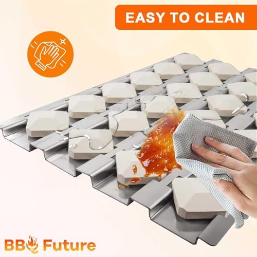 BBQ Future Grill Replacement Parts for Alfresco Gas Grill, Ceramic Briquettes Tray for Alfresco ALX2-30, ALX2-42, ALX2-56 Series Gas Grills, Heat Plate with 24pcs Ceramic Briquettes, 2 Pack - Image 5