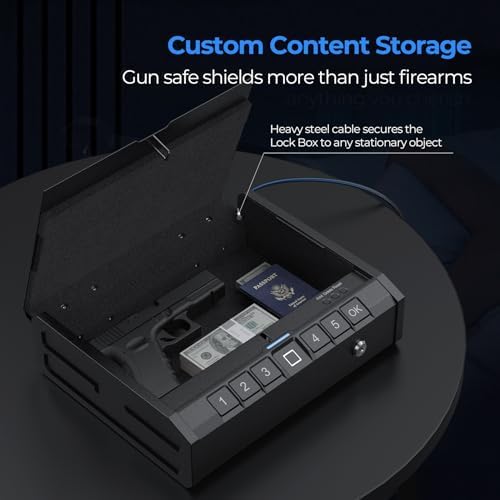 ONNAIS Iron SE Biometric Gun Safe for Handgun with Fingerprint Keypad Lock - Image 3