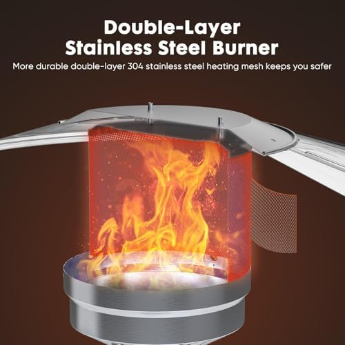 DUMOS 48,000 BTU Propane Patio Heater with Wheels, Outdoor Gas Heater - Image 4