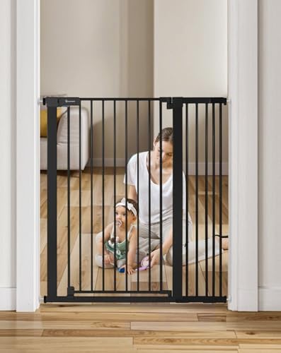 COMOMY 42" Extra Tall Baby Gate for Stairs, Fits 29.5" to 40.6" Openings by COMOMY