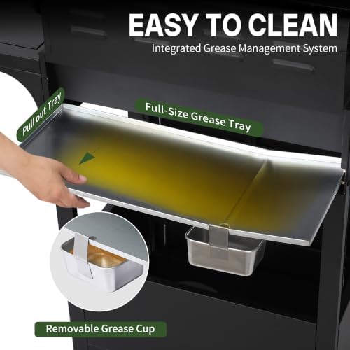 4-Burner Propane Gas Grill and Griddle Combo with Side Burner - Image 5