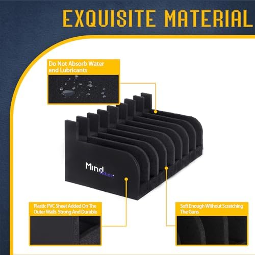 MIND&ACTION Foam Pistol Rack for Gun Safe, Gun Cabinet Accessories, Pistols Holder Storage Organizer, Revolver Firearm Handgun Rack Stand Display - Image 6