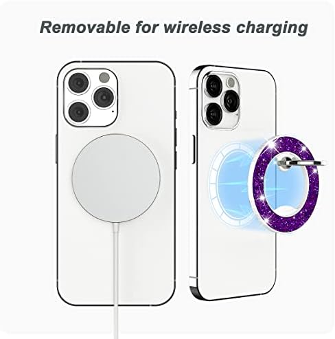 Magnetic Phone Ring Holder for MagSafe, Glitter, Deep Purple - Image 2