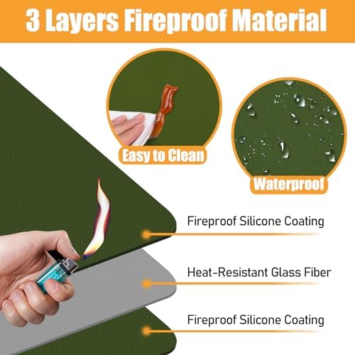 TOHONFOO Heat Resistant Mats for Countertop & Air Fryer, 29.5x21 in, Green - Image 2