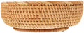 Rattan Woven Fruit Basket, Vintage Style round Picnic Organizer for Snacks by Toyvian
