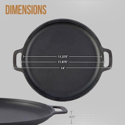Home-Complete Cast Iron Pizza Pan with Dual Handles, 12 Inch - Image 5