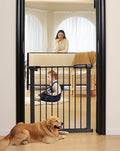 30.47"-32.64" Baby and Pet Safety Gate, 30" Tall Metal Walk-Thru Gate for Doorways & Stairs, Easy One-Hand Open, Dual Lock (Black, 29" W x 30.5“H) by SafeGo