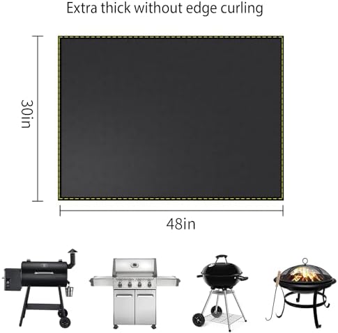 Under Grill Mat for Outdoor Grill Deck Patio Protector,48''x30'' Large Silicone Fireproof Waterproof Oil-proof Fire Pit Mat BBQ Floor Matt Pad - Image 7