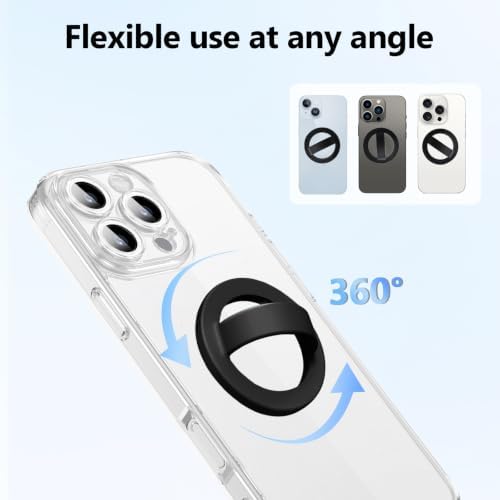 Magnetic Silicone Ring Grip Phone Holder, Rotating Finger Loop Ring Grip Holder, Soft and Portable, Strong Magnetic Attraction, Compatible with Magsafe Phone Case (Sparkle Green) - Image 5
