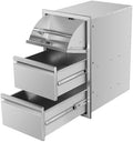 Outdoor Kitchen BBQ Drawers Stainless Steel Built-in with Handle Weatherproof Storage for Outdoor Grill Station Accessories (15''W x 26''H x 22''D) by MIGODA