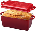 EDGING CASTING Enameled Cast Iron Dutch Oven, Oblong Bread Oven for Sourdough Bread Baking, Baking Pan, Dual Handles, Oven Safe, 4 Quart, Red by EDGINGCOOKWARE