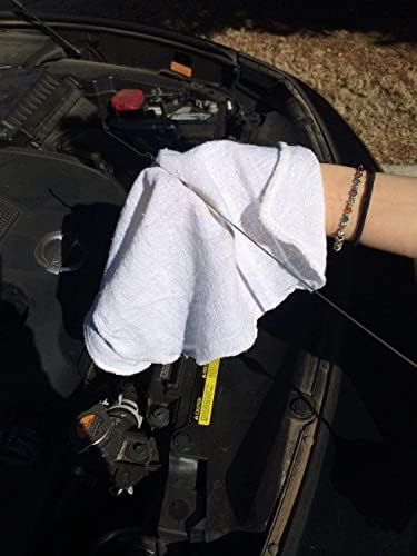 Avalon Towels Cotton Shop Rags – (Pack of 50) Size 12x14 Inches Cleaning Rags – Absorbent Shop Towels and Multipurpose Cleaning Towels for Automobiles, Industries, Garage and Homes (White) - Image 3