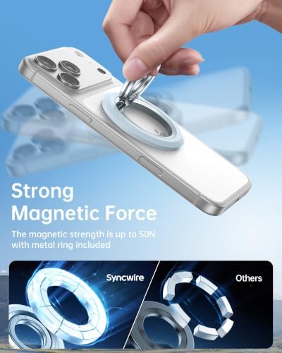 SYNCWIRE Magnetic Phone Ring Holder, for MagSafe Phone Grip Stand Kickstand - Image 6