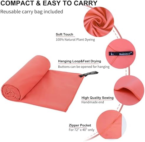 Rainleaf Microfiber Towel Quick Dry Camping & Travel & Gym Towel. Compact - Image 3
