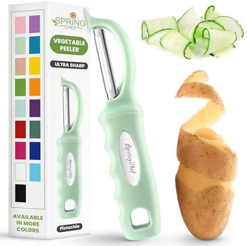 Spring Chef Swivel Vegetable Peeler with Ergonomic Handle, Pistachio by SpringChef