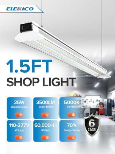1.5FT LED Shop Lights, 35W 3500LM 5000K Ultra-Bright Linkable Shop Light - Image 2
