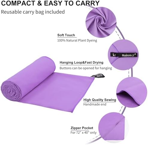 Rainleaf Microfiber Towel Quick Dry Camping & Travel & Gym Towel. Compact - Image 3