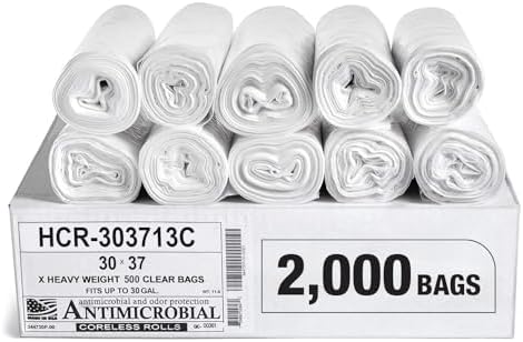Aluf Plastics 20-30 Gallon 13 Micron (eq) Clear Bags 30" x 37" 2000 Count by AlufPlastics