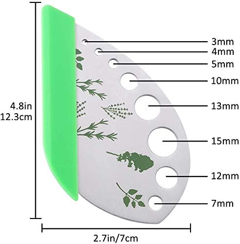 Herb Stripper, Jiaedge Green 9 holes Stainless Steel Kitchen Herbs Leaf Stripping Tool, Metal Herb Peeler for Kale, Collard Greens, Thyme, Basil, Rosemary Stripper - Image 2