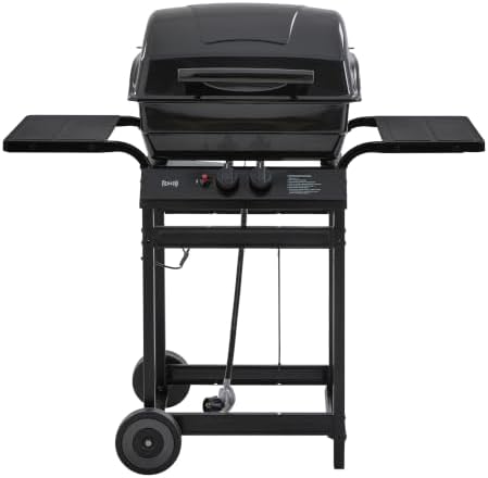 Feasto 2 Burner Propane Gas Grill for Outdoor Cooking and BBQ, Black by Idealforcook