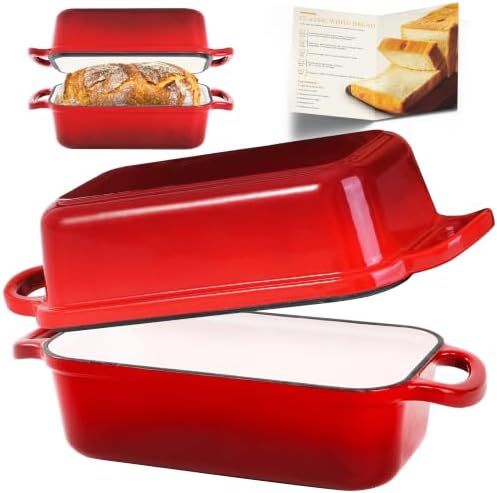Cast Iron Loaf Pan with Lid, 9x5 Loaf Pans for Homemade Bread by Articarting