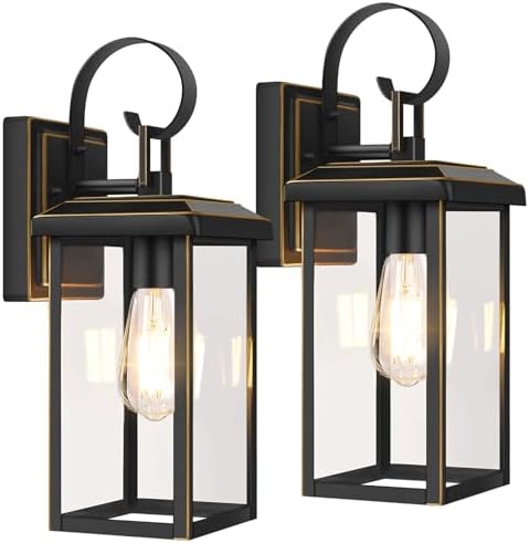 BesLowe 2-Pack 15” Outdoor Wall Lights, Bronze Modern Porch Sconces by BringYourBrightFuture