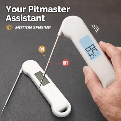 0.5 Sec Instant Read Meat Thermometer Digital for Outdoor Fryer, White - Image 4