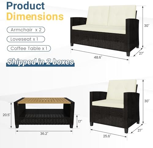 Wisteria Lane Patio Furniture Set, Wicker Outdoor Furniture for All Weather - Image 2